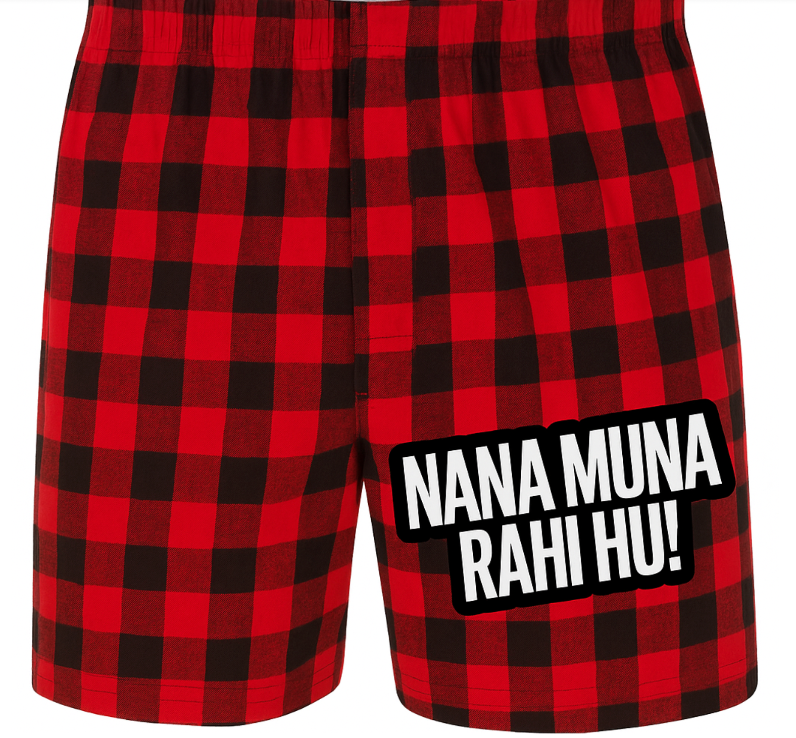 “Mei Bhi Samay Hun” Boxer – Signature Edition | Red-Black Check