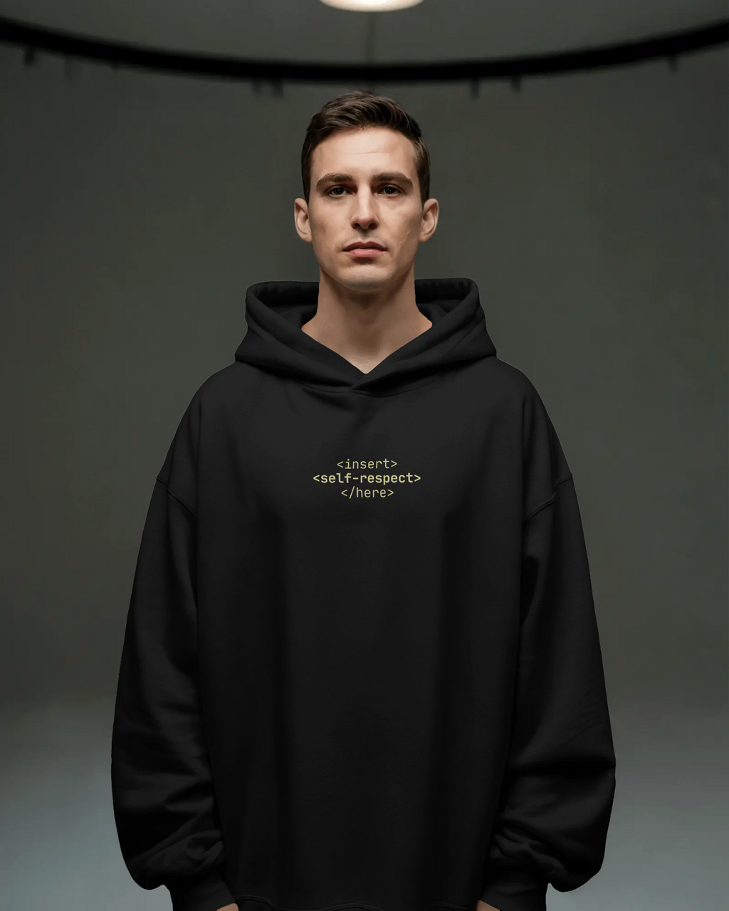 “<insert self-respect here>” Hoodie | Charcoal Black