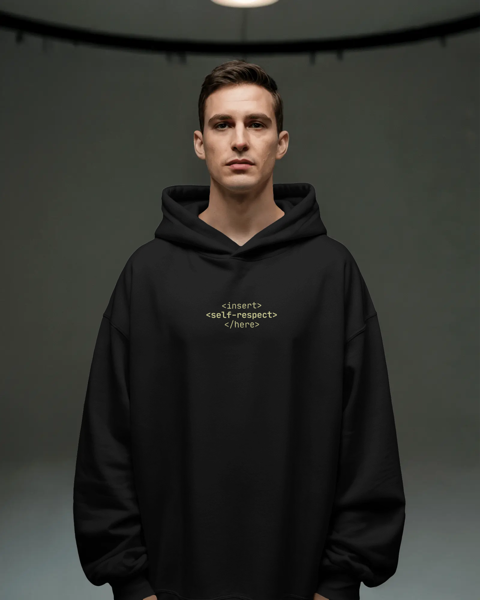 “<insert self-respect here>” Hoodie | Charcoal Black