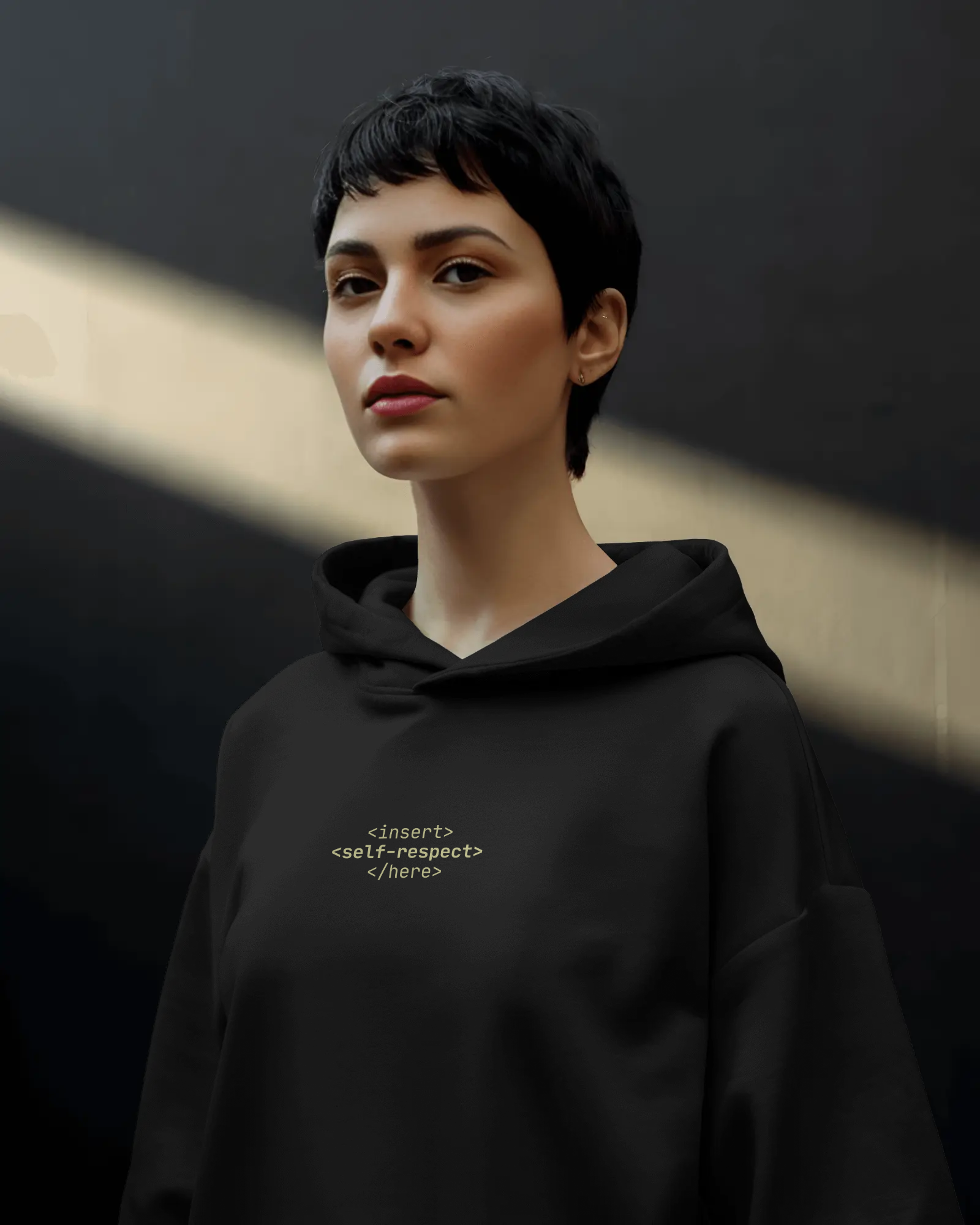 “<insert self-respect here>” Hoodie | Charcoal Black